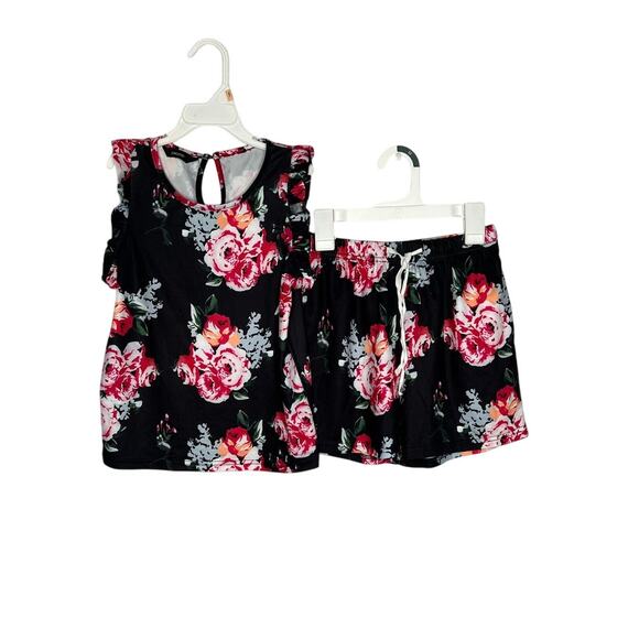 Dokotoo floral print shortie Pajamas girls' Size 8-9 years - Picture 1 of 5